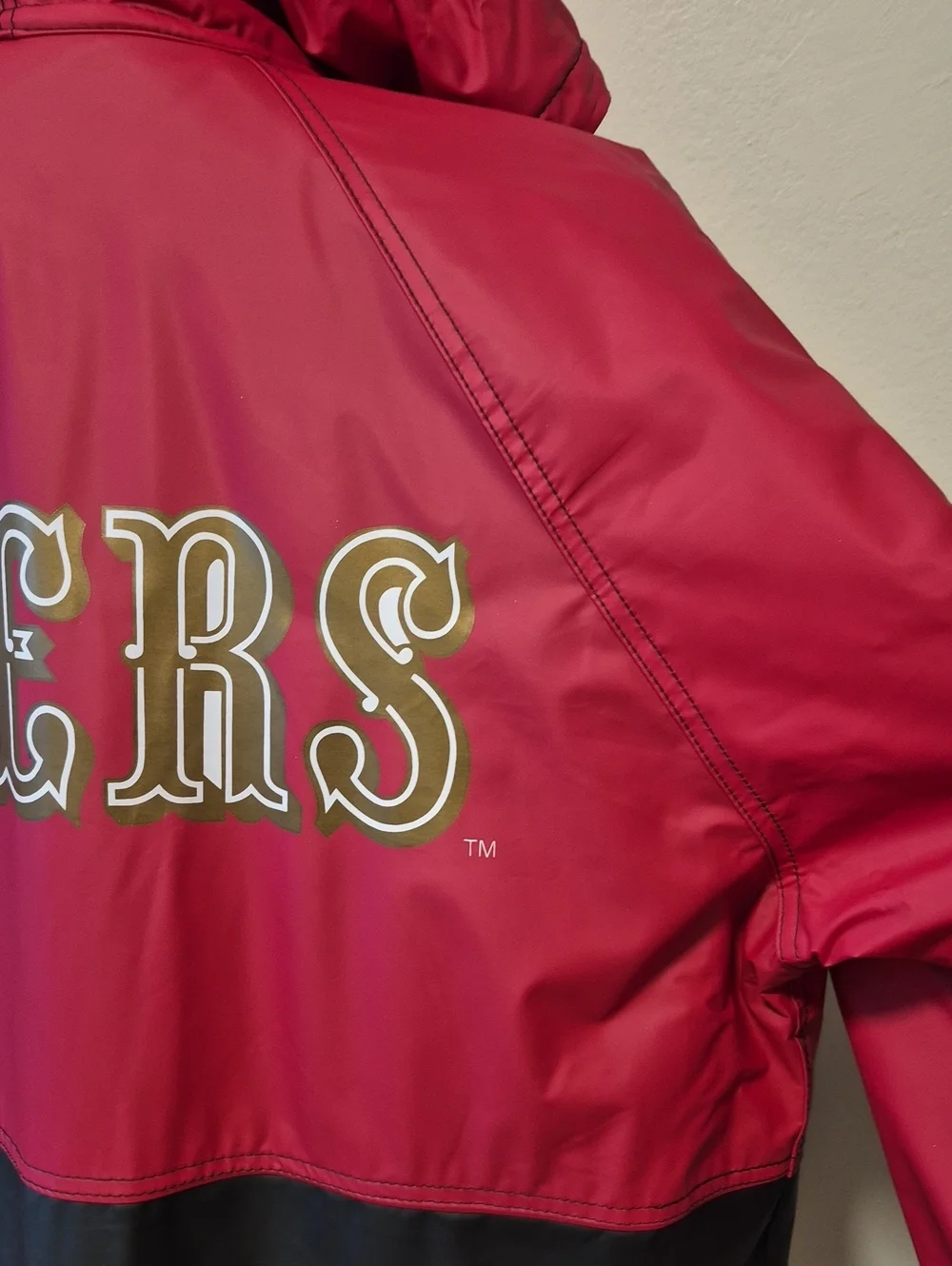 NFL Game Day 49ers Long Insulated Raincoat Sz L Exc Condition